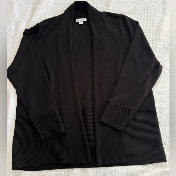 Liz Claiborne Sweaters - Liz Claiborne Open Front Long Black Cardigan Sweater Women’s 2X XXL